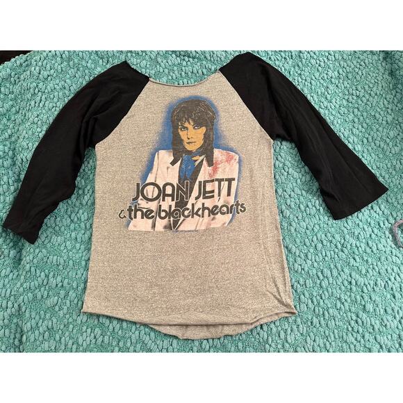 VINTAGE 80's EIGHTIES JOAN JETT & THE BLACKHEARTS RAGLAN TEE 1982 BAND TEE S - Picture 3 of 5